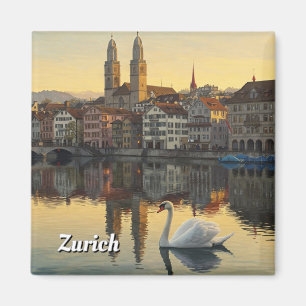 Swan in Zürich Schweiz Reisen Magnet