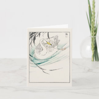 Swan - Japanische Illustration Karte