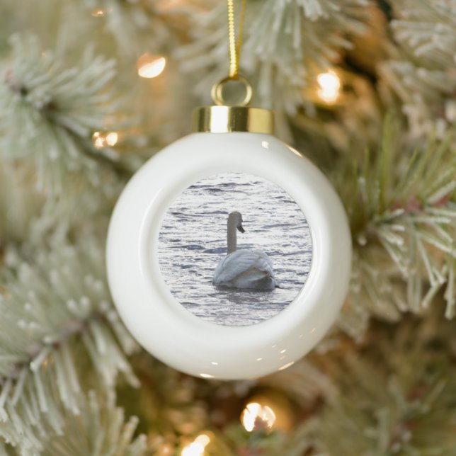 Swan Keramik Ball Weihnachtsdekoration Keramik Kugel-Ornament (Baum)