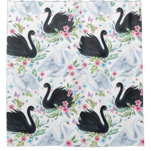 Swan Lake: Aquarellpastellmuster Duschvorhang