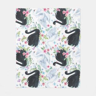 Swan Lake: Aquarellpastellmuster Fleecedecke