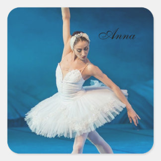 Swan Lake Ballet Dancer  Quadratischer Aufkleber