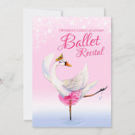 Swan Lake rosa Ballett Tanzveranstaltung Einladung