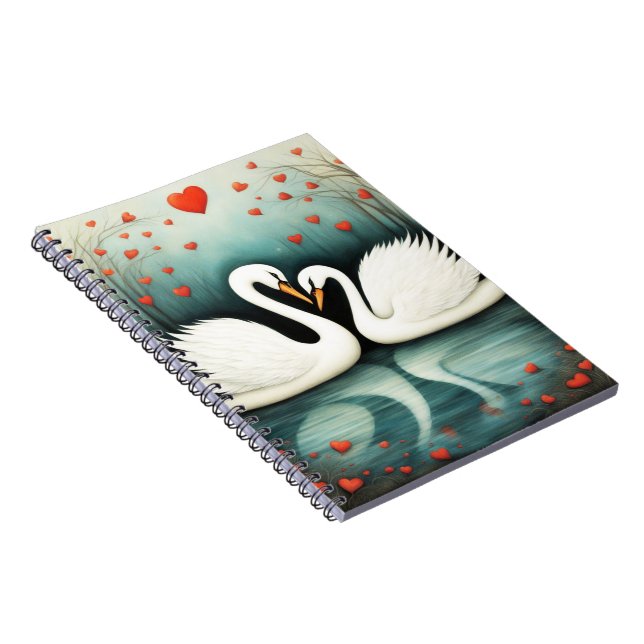 Swan Liebe 2 Notizblock (Rechte Seite)