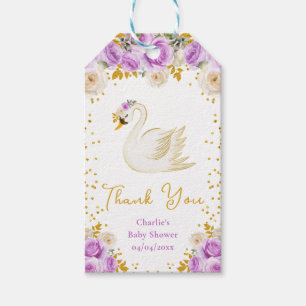 Swan Lila Gold Rose Kinderdusche Vielen Dank Geschenkanhänger