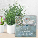 Swan Love Bird Hochzeit 9. Hochzeitstag Fliese<br><div class="desc">Liebe Vogelschwäne Herzenslust mit ihrem Nacken so romantisch und süß! 9. Hochzeitstag oder Hochzeitstag</div>