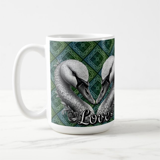 "Swan Love"  Kaffeetasse (Links)