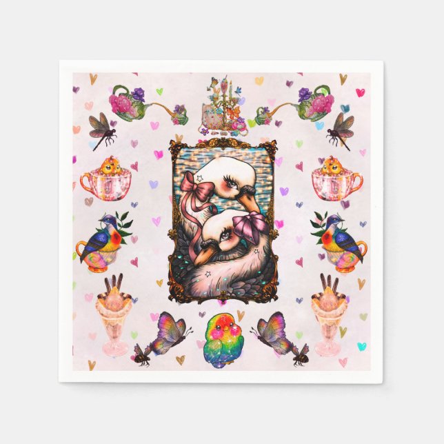 Swan Lovers Serviette (Vorderseite)