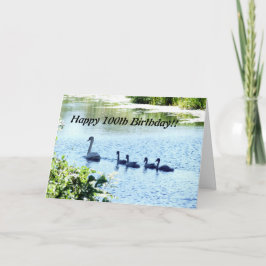 Swan mit Cygnets am Fluss Karte