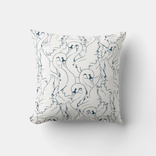 Swan Pattern Seamlessswan, pattern, abstract, back Kissen (Vorderseite)