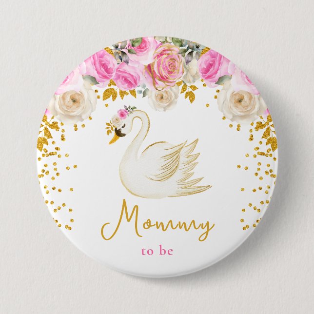 Swan Pink und Gold Rose können sein Button (Vorderseite)