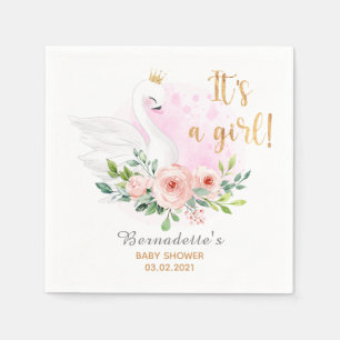 Swan Princess Baby Dusche Party Napkin Serviette