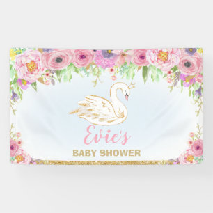 Swan Princess Baby Shower Blumengesteck Dekoration Banner