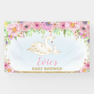 Swan Princess Baby Shower Blumengesteck Dekoration Banner