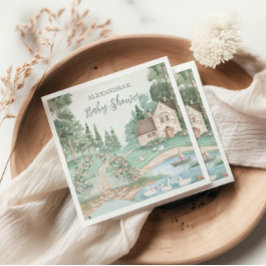 Swan Princess Baby Shower Serviette