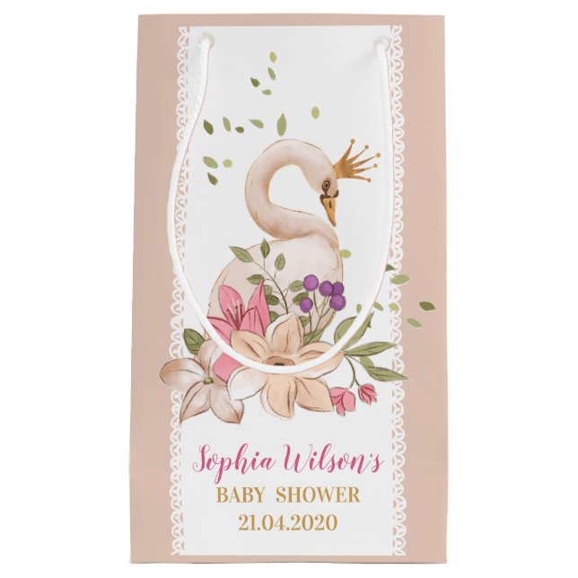 Swan Princess Birthday/Baby Dusche Kleine Geschenktüte (Vorderseite)