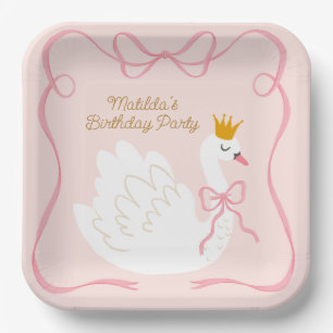 Swan Princess Birthday Pappteller
