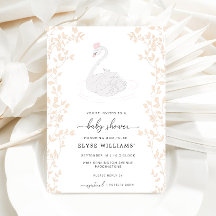 Swan Princess Girl Baby Shower Einladung