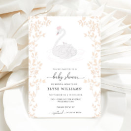 Swan Princess Girl Baby Shower Einladung