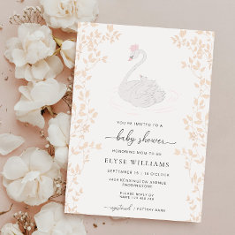 Swan Princess Girl Baby Shower Einladung
