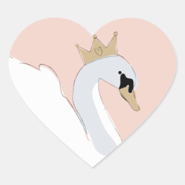 Swan Princess Herz-Aufkleber