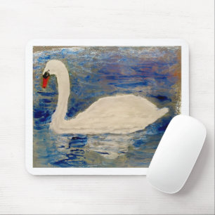 Swan Reflections Benutzerdefinierte Grenzfarbe Mousepad