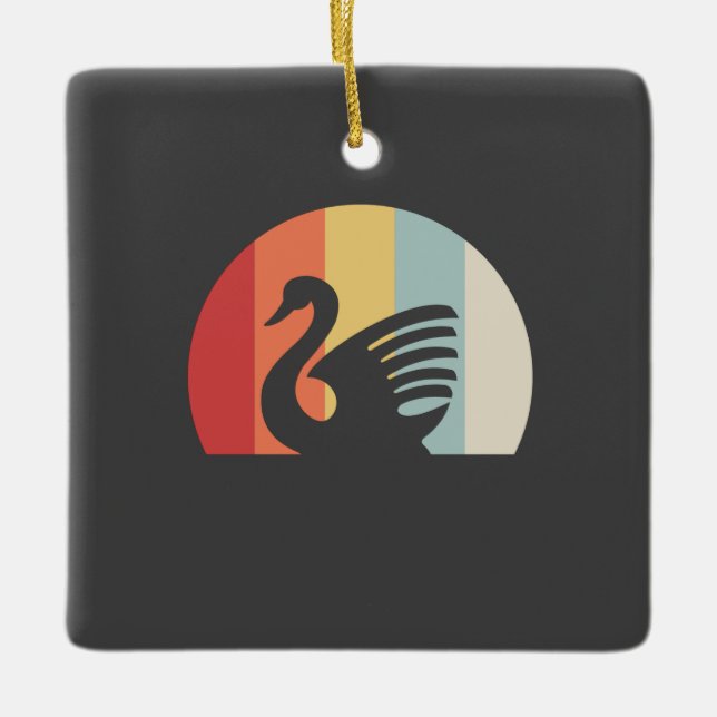 Swan Retro Keramikornament (Vorderseite)