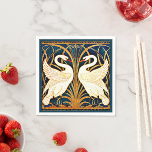 Swan, Rush und Iris, Serviette