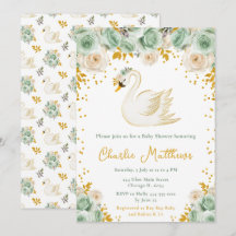 Swan Sage Green und Gold Rose Baby Showroom