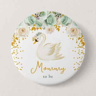Swan Sage Green und Gold Rose können sein Button