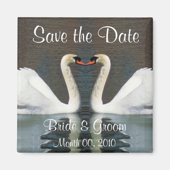 Swan Save the Date Magnets Magnet (Vorne)