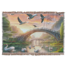 Swan Serenade Woven Throw