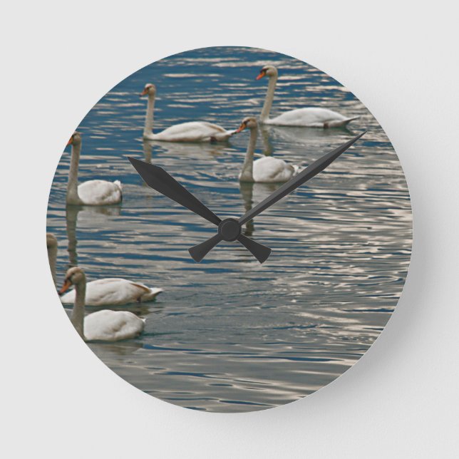 Swan Song Runde Wanduhr (Vorderseite)