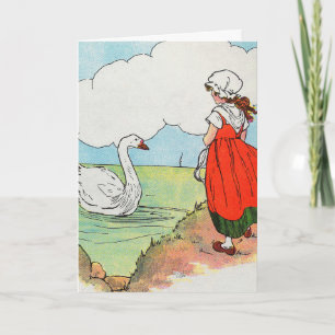 Swan, Swan Over Sea Mother Gänse Kinderzimmer Rhym Karte