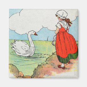 Swan, Swan Over Sea Mother Gänse Kinderzimmer Rhym Magnet