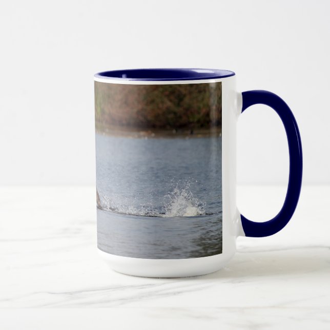 Swan Take-off, Wild-Bird-Foto Tasse (Rechts)