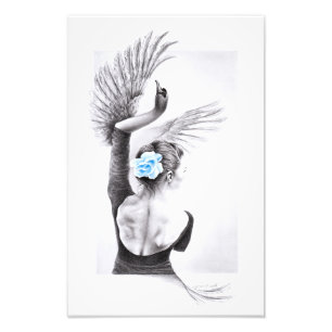 Swan tanzende Frau Ballett Surreal zeichnend Kunst Fotodruck