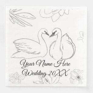 Swan und Botanisch Serviette