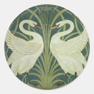 Swan und Rush Art Nouveau Sticker