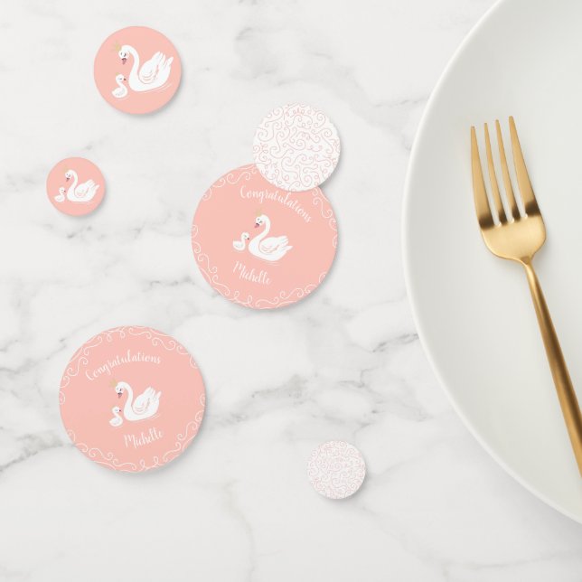 Swan Vintag Baby Shower Konfetti (Gruppe)