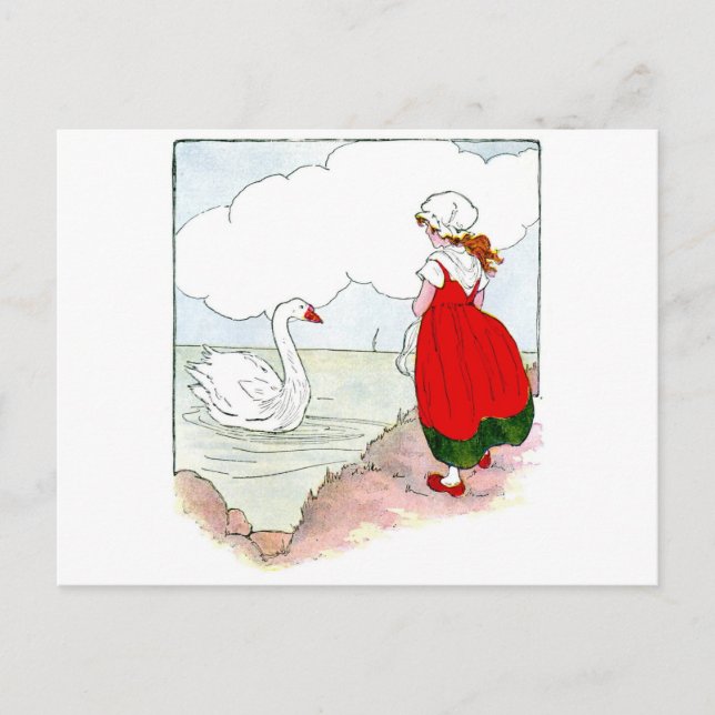 Swan Vintag die echte Muttergoose Postkarte (Vorderseite)