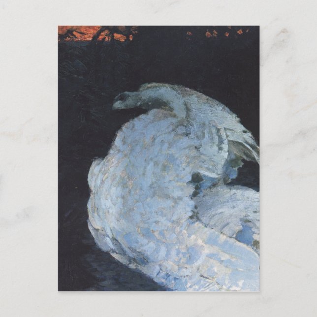 Swan von Mikhail Vrubel Postkarte (Vorderseite)