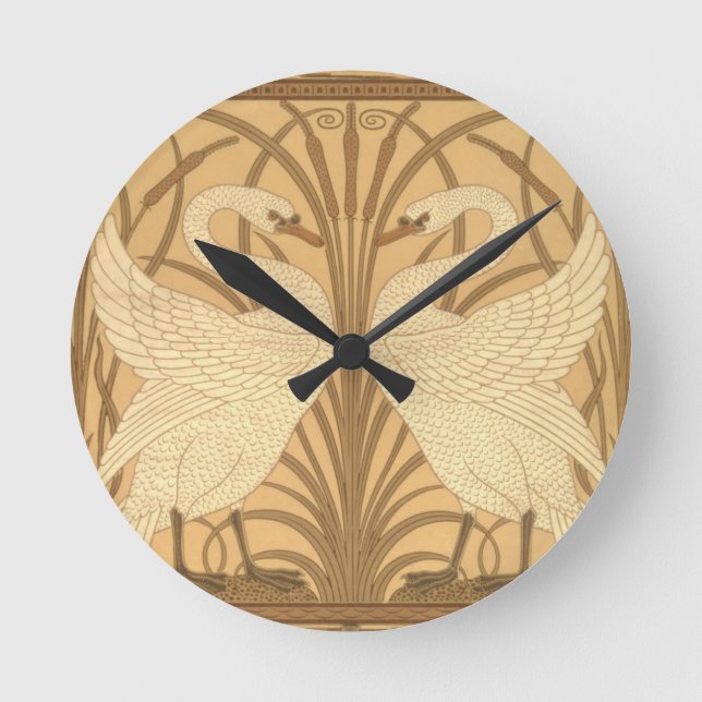 Swan wallpaper design runde wanduhr (Vorderseite)