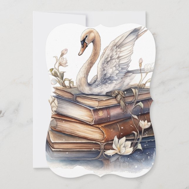 Swan Watercolor Mitteilungskarte (Vorderseite)