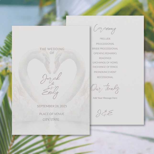 Swan Wedding Flat Program Programm (Swan Wedding Flat Program (front and back))
