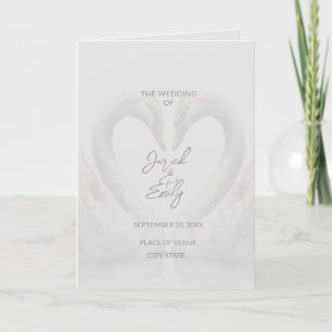 Swan Wedding Folded Program Programm