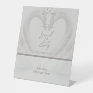 Swan Wedding Welcome Sockelschild