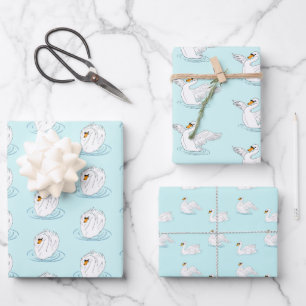Swan Wrapping Paper Geschenkpapier Set