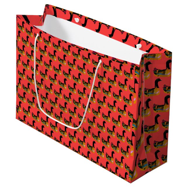 Swan-y Duck Large Gift Bag Große Geschenktüte (Vorderseite Schrägansicht)