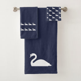 Swane BathOcean Blue & White Handtuch Set